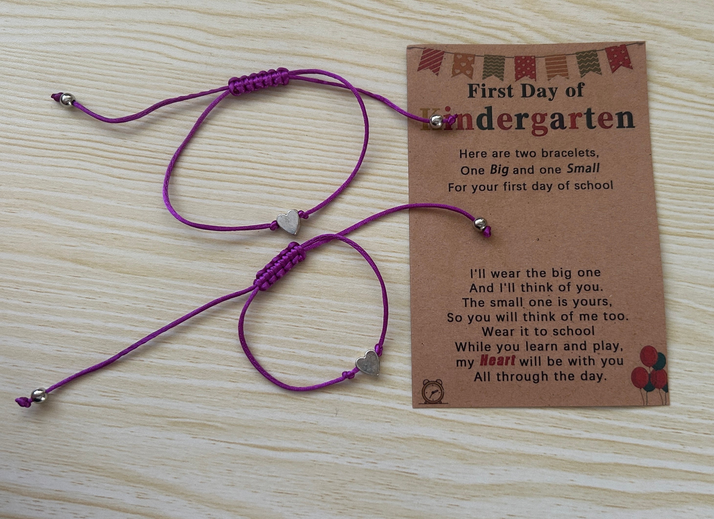 Mummy and Me - First Day of Kindergarten Bracelet